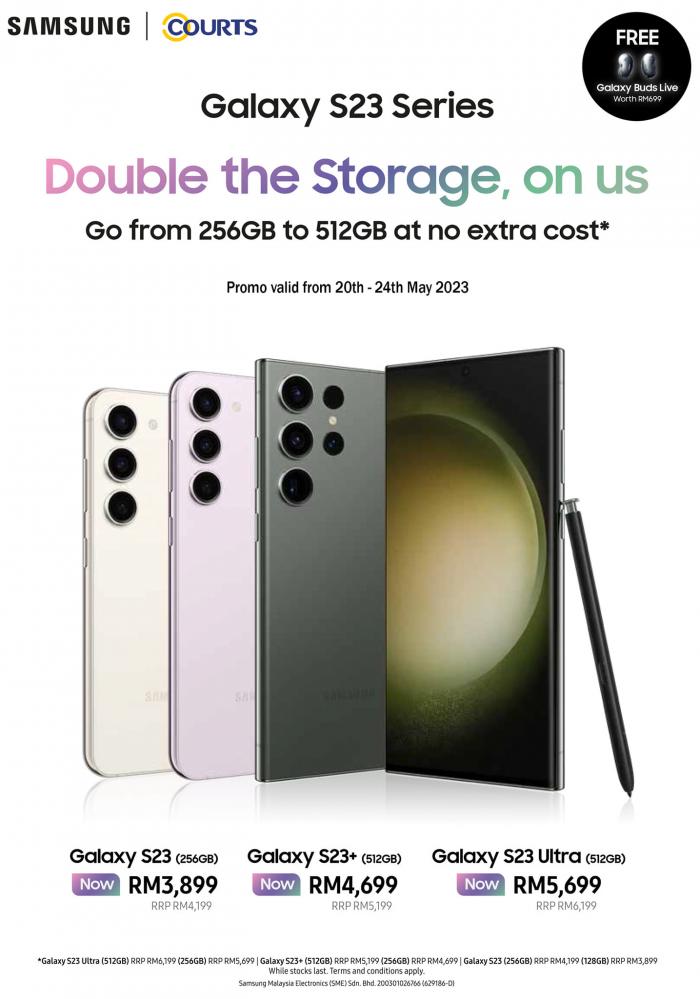 COURTS Samsung Galaxy S23 Series Promotion (20 May 2023 - 20 May 2023) COURTS Samsung Galaxy S23 Series Promotion (20 May 2023 - 20 May 2023)