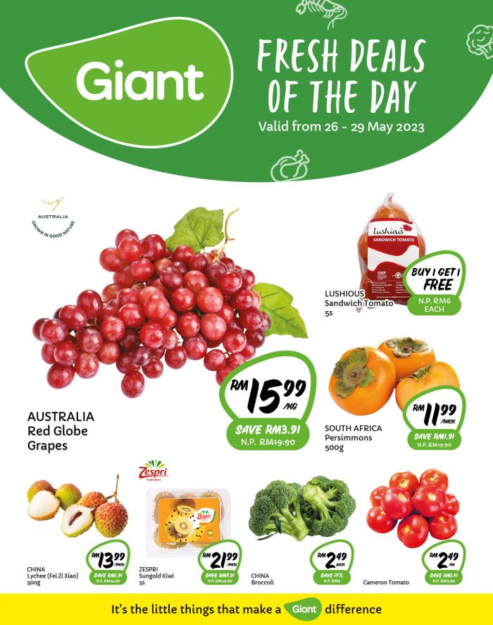 Giant Fresh Deals Of The Day Promotion (26 May 2023 - 29 May 2023)