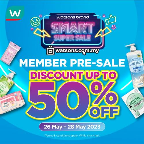 Watsons Brand Smart Super Sale Member Pre-Sale Discount Up To 50% OFF (26 May 2023 - 28 May 2023)