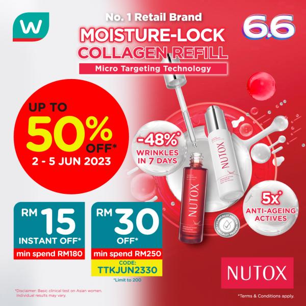 Watsons NUTOX Brand Day Sale Up To 50% OFF (2 Jun 2023 - 5 Jun 2023)