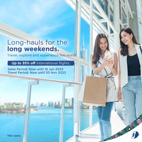 Malaysia Airlines Up To 35% OFF International Flights Promotion (valid until 19 Jun 2023) Malaysia Airlines Up To 35% OFF International Flights Promotion (valid until 19 Jun 2023)