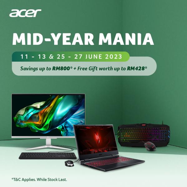 Acer Mid-Year Mania Sale (11 Jun 2023 - 27 Jun 2023)