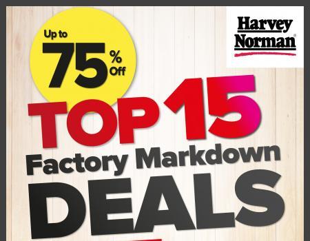 Harvey Norman Factory Outlet Top 15 Factory Mardown Deals Promotion Up To 75% OFF (valid until 4 July 2023)