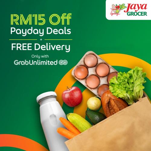 Jaya Grocer GrabMart RM15 OFF Payday Deals + FREE Delivery Promotion (25 Jun 2023 - 7 Jul 2023)
