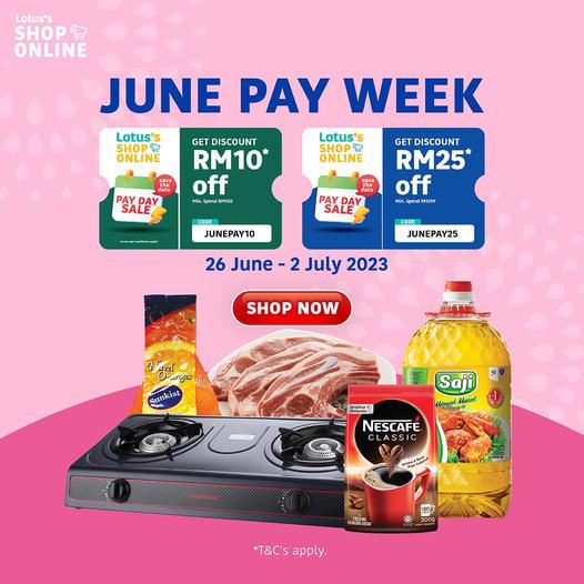 Lotus's June Pay Week Promotion (26 Jun 2023 - 2 Jul 2023)