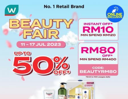 Watsons Beauty Fair Sale Up To 50% OFF (11 July 2023 - 17 July 2023)