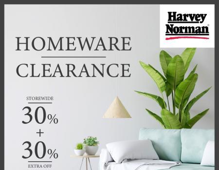 Harvey Norman Homeware Clearance Sale Storewide 30% OFF + Extra 30% OFF (valid until 31 July 2023)