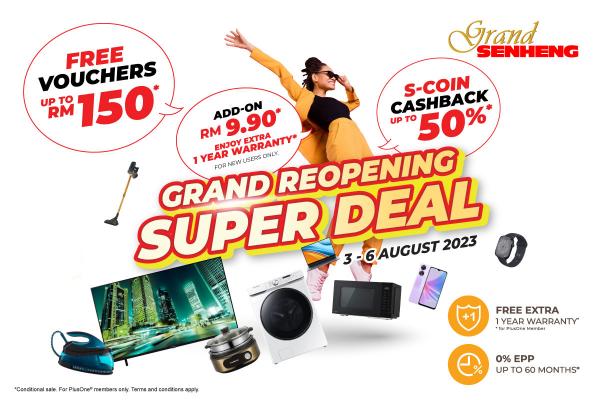 SENHENG Bukit Mertajam, Kuchai Lama & Kota Kemuning Grand Reopening Promotion (3 Aug 2023 - 6 Aug 2023)