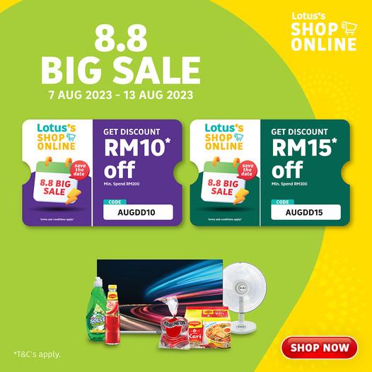 Lotus's 8.8 Big Sale (7 Aug 2023 - 13 Aug 2023)