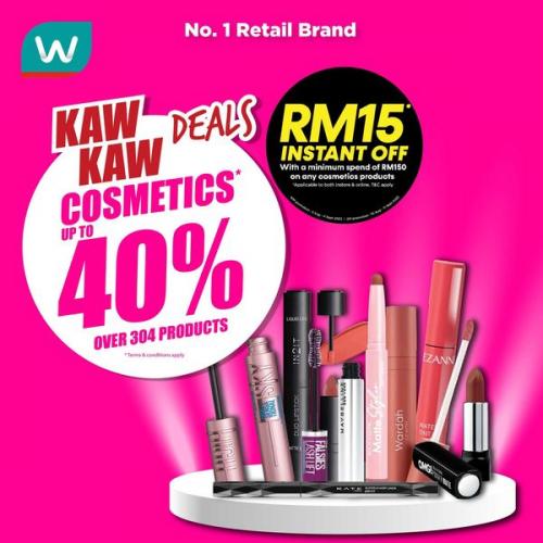 Watsons Cosmetics Up To 40% OFF Promotion (17 Aug 2023 - 21 Aug 2023)