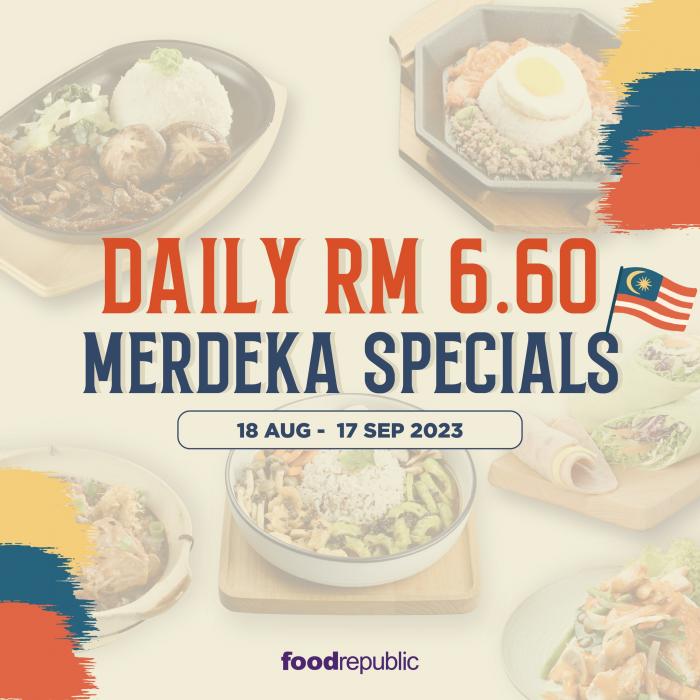Food Republic Pavilion Bukit Jalil Merdeka Daily RM6.60 Deals Promotion (18 Aug 2023 - 17 Sep 2023)