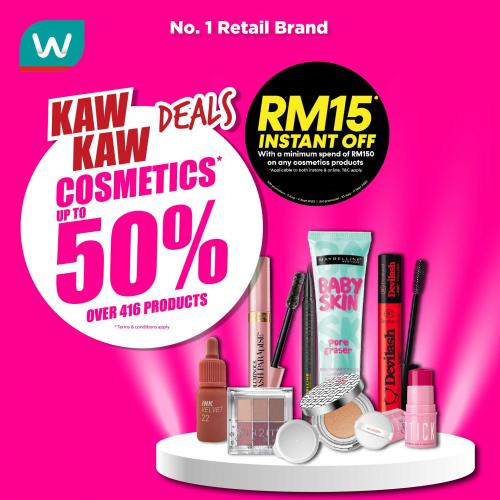 Watsons Cosmetics Up To 50% OFF Promotion (24 Aug 2023 - 28 Aug 2023)