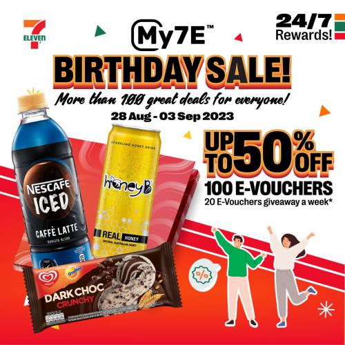 7-Eleven My7E Birthday Sale Up To 50% OFF (28 Aug 2023 - 3 Sep 2023)
