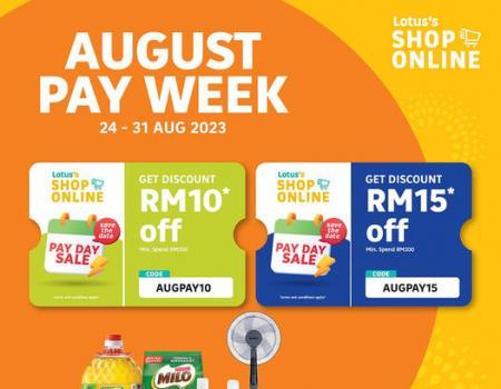 Lotus's Online August Pay Week Promotion (24 August 2023 - 31 August 2023)