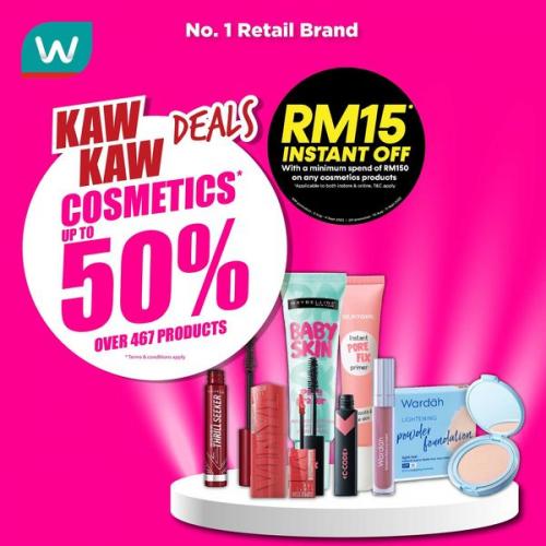 Watsons Cosmetics Up To 50% OFF Promotion (29 Aug 2023 - 4 Sep 2023)