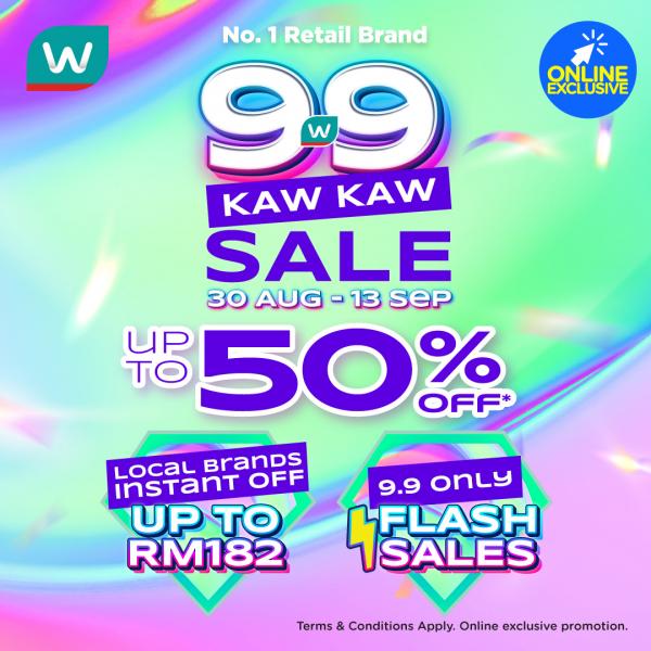 Watsons Online 9.9 Kaw Kaw Sale Up To 50% OFF (30 Aug 2023 - 13 Sep 2023)