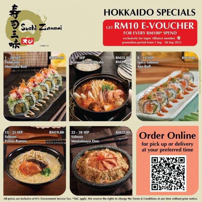 Sushi Zanmai Hokkaido Specials (1 Sep 2023 - 28 Sep 2023)
