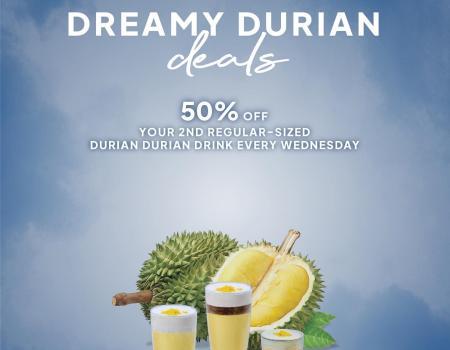 San Francisco Coffee Dream Durian Deals 50% OFF 2nd Durian Durian Drink (every Wednesday)