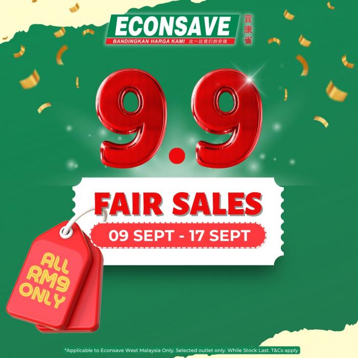 Econsave 9.9 Fair Sales: Everything Just RM9! (9 Sep 2023 - 17 Sep 2023)