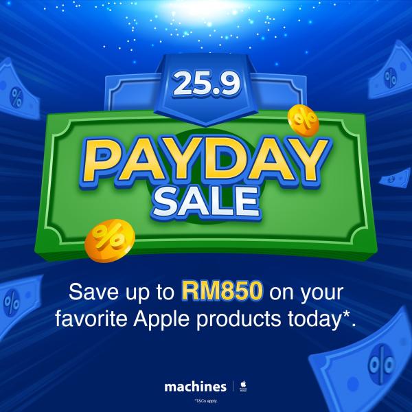 Machines September Payday Sale (24 Sep 2023 - 28 Sep 2023)
