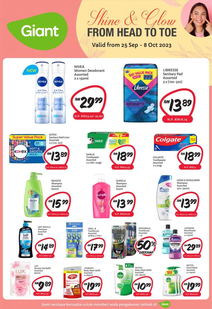 Giant Personal Care Essentials Promotion (25 Sep 2023 - 8 Oct 2023)