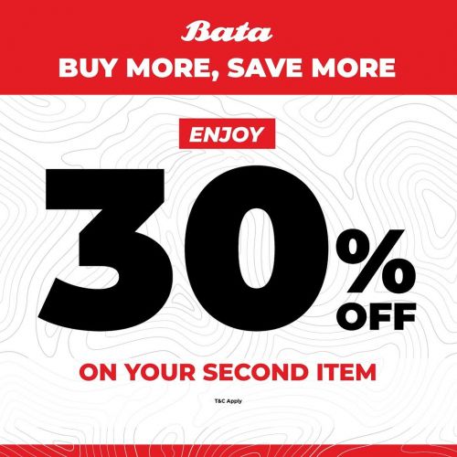 Bata Buy More Save More Sale: 30% OFF on your second item Bata Buy More Save More Sale: 30% OFF on your second item