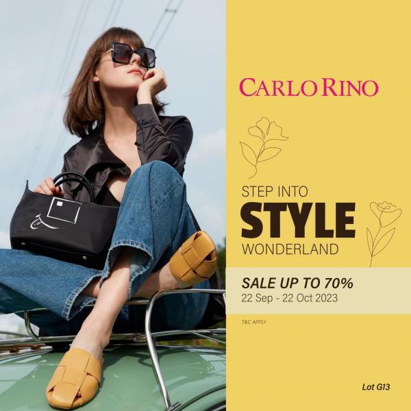 Carlo Rino October Sale Up To 70% OFF at Mitsui Outlet Park (22 Sep 2023 - 22 Oct 2023)