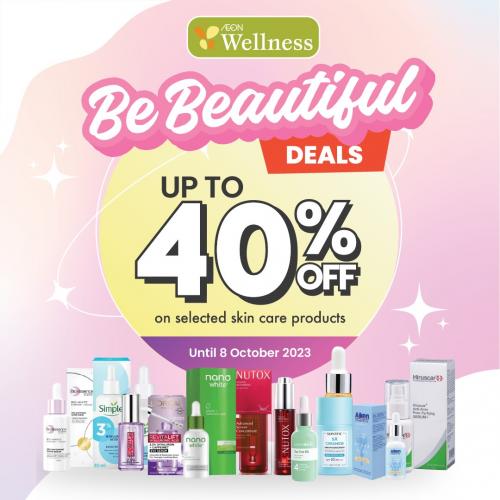 AEON Wellness Promotion: Skincare Products Up To 40% OFF (valid until 8 Oct 2023) AEON Wellness Promotion: Skincare Products Up To 40% OFF (valid until 8 Oct 2023)
