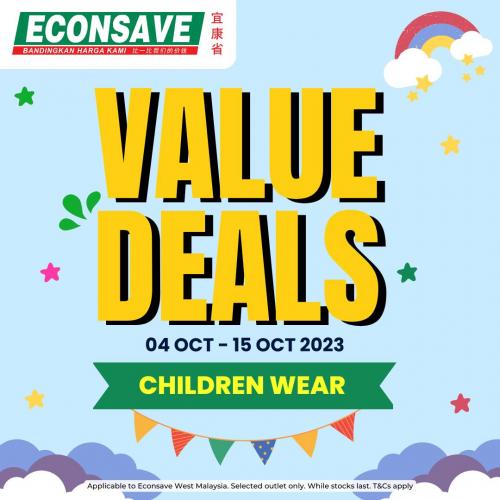 Econsave Promotion: Children Wear Value Deals (4 Oct 2023 - 15 Oct 2023)