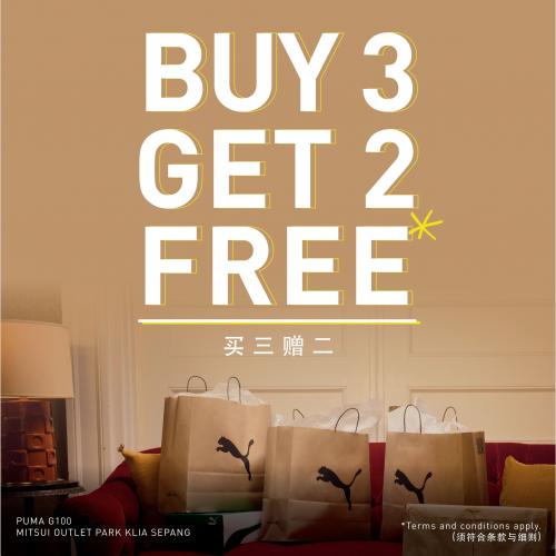Puma Outlet Sale Buy 3 Get 2 FREE at Mitsui Outlet Park (valid until 29 Oct 2023)
