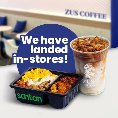 ZUS Coffee Spanish Latte with Coconut Milk and Pak Nasser's Nasi Lemak Ayam Rendang