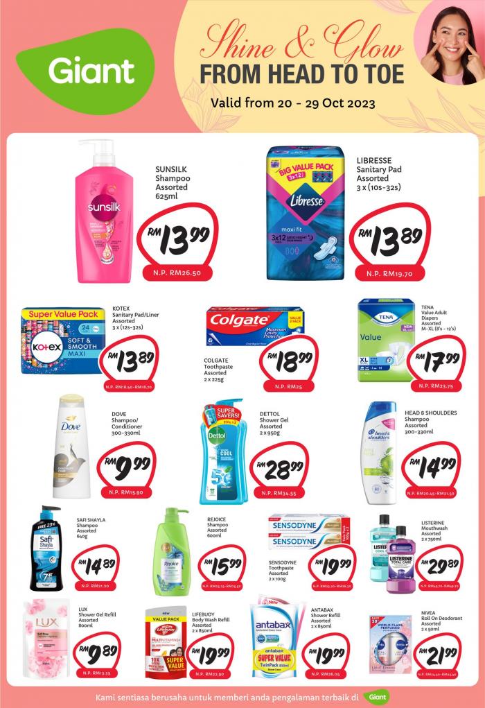 Giant Health & Beauty Products Promotion (20 Oct 2023 - 29 Oct 2023)