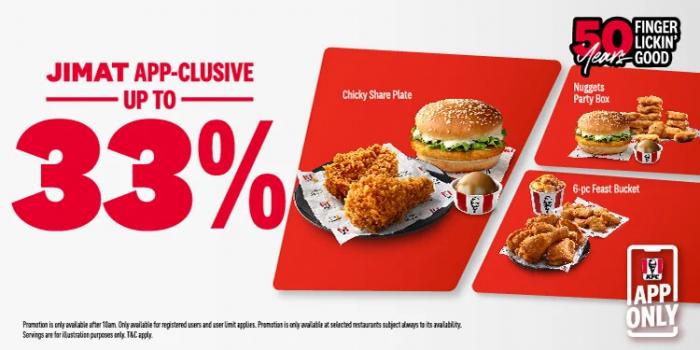 KFC Jimat App-Clusive Promotion Up To 33% OFF KFC Jimat App-Clusive Promotion Up To 33% OFF