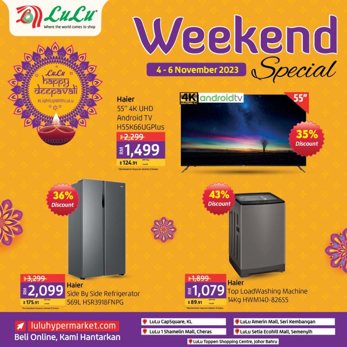 LuLu Haier Promotion: Get Great Discount on Selected Appliances from 4 Nov 2023 until 6 Nov 2023