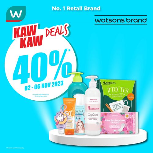Watsons Brand Products 40% OFF Promotion (2 Nov 2023 - 6 Nov 2023)