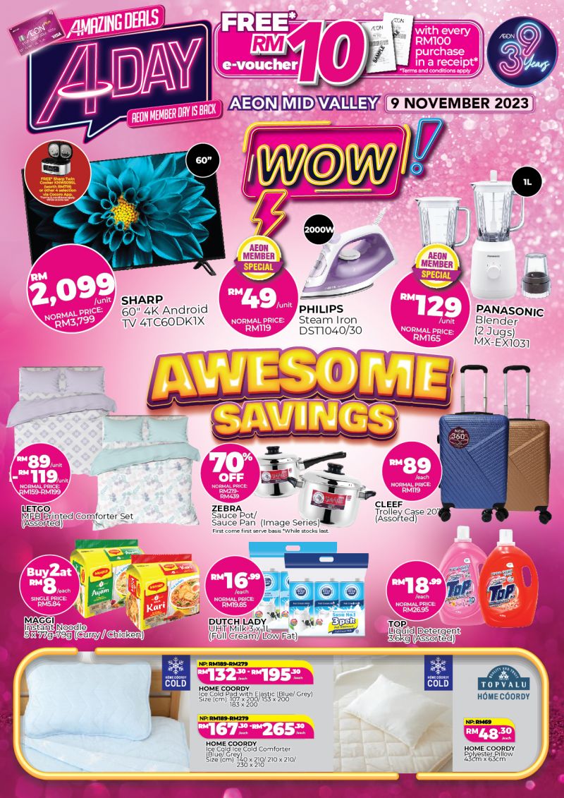 AEON Mid Valley Megamall A-Day Sale on 9 Nov 2023: Exclusive Discounts, Vouchers, and Rewards for AEON Members! AEON Mid Valley Megamall A-Day Sale on 9 Nov 2023: Exclusive Discounts, Vouchers, and Rewards for AEON Members!