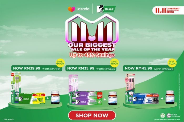 Darlie Lazada 11.11 Sale 2023: Up to 45% OFF from 11 Nov 2023 until 13 Nov 2023 Darlie Lazada 11.11 Sale 2023: Up to 45% OFF from 11 Nov 2023 until 13 Nov 2023