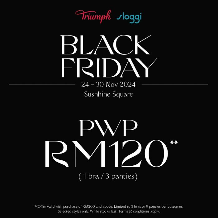 Sunshine Triumph & Sloggi Black Friday Sale 2023 Sunshine Triumph & Sloggi Black Friday Sale 2023