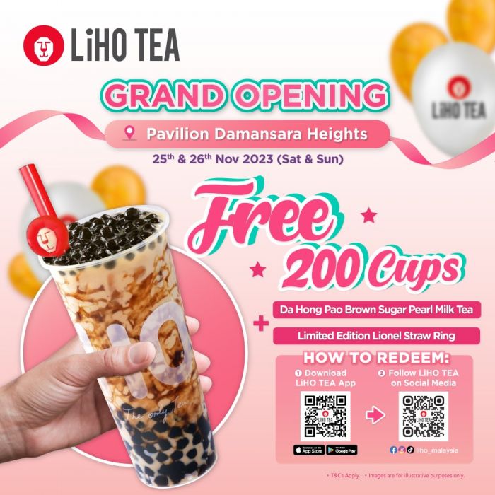 Liho Tea Pavilion Damansara Heights Grand Opening: FREE Milk Tea, Buy 1 Get 1 FREE Drink & More! Liho Tea Pavilion Damansara Heights Grand Opening: FREE Milk Tea, Buy 1 Get 1 FREE Drink & More!