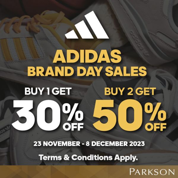 Parkson Adidas Brand Day Sale: Up To 50% OFF on 28 Nov - 8 Dec 2023 Parkson Adidas Brand Day Sale: Up To 50% OFF on 28 Nov - 8 Dec 2023