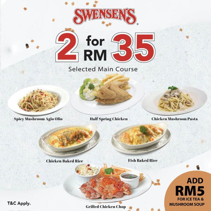 Swensen's Super Savers Meals 2 for RM35 Promotion Swensen's Super Savers Meals 2 for RM35 Promotion