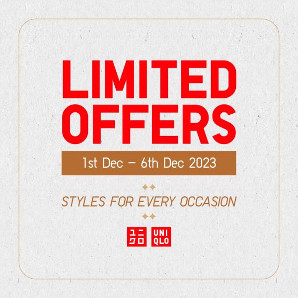 UNIQLO Limited Offers: Warm Up with Fleece, Cargo, Joggers & More (1 Dec 2023 - 6 Dec 2023) UNIQLO Limited Offers: Warm Up with Fleece, Cargo, Joggers & More (1 Dec 2023 - 6 Dec 2023)
