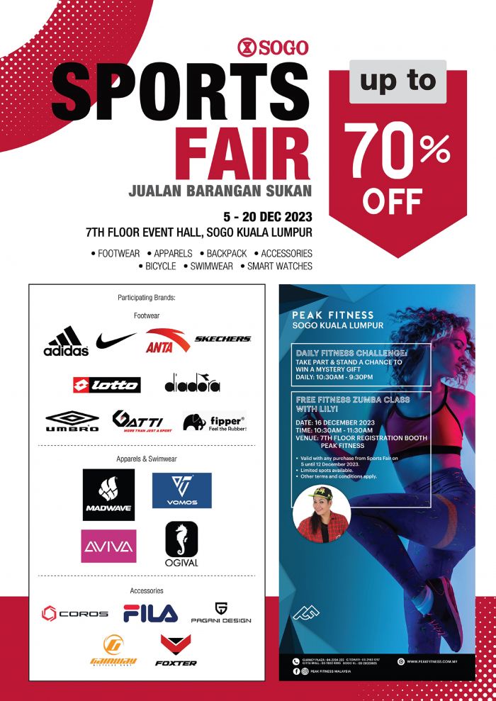 SOGO KL Sports Fair Sale (5 Dec 2023 - 20 Dec 2023) SOGO KL Sports Fair Sale (5 Dec 2023 - 20 Dec 2023)