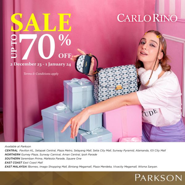 Parkson Carlo Rino Christmas Sale Up To 70% OFF (2 Dec 2023 - 1 Jan 2024) Parkson Carlo Rino Christmas Sale Up To 70% OFF (2 Dec 2023 - 1 Jan 2024)
