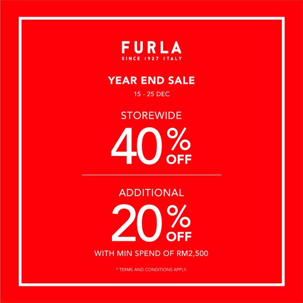 Furla Year End Sale at Johor Premium Outlets (15 Dec 2023 - 25 Dec 2023) Furla Year End Sale at Johor Premium Outlets (15 Dec 2023 - 25 Dec 2023)