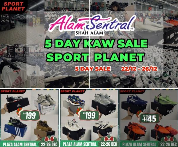 Sport Planet 5 Days Kaw Kaw Sale at Alam Sentral Shah Alam: Up to 80% Off Storewide (22 Dec 2023 - 26 Dec 2023) Sport Planet 5 Days Kaw Kaw Sale at Alam Sentral Shah Alam: Up to 80% Off Storewide (22 Dec 2023 - 26 Dec 2023)