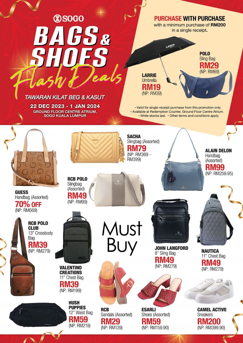 SOGO KL Bags & Shoes Sale (22 Dec 2023 - 1 Jan 2024) SOGO KL Bags & Shoes Sale (22 Dec 2023 - 1 Jan 2024)