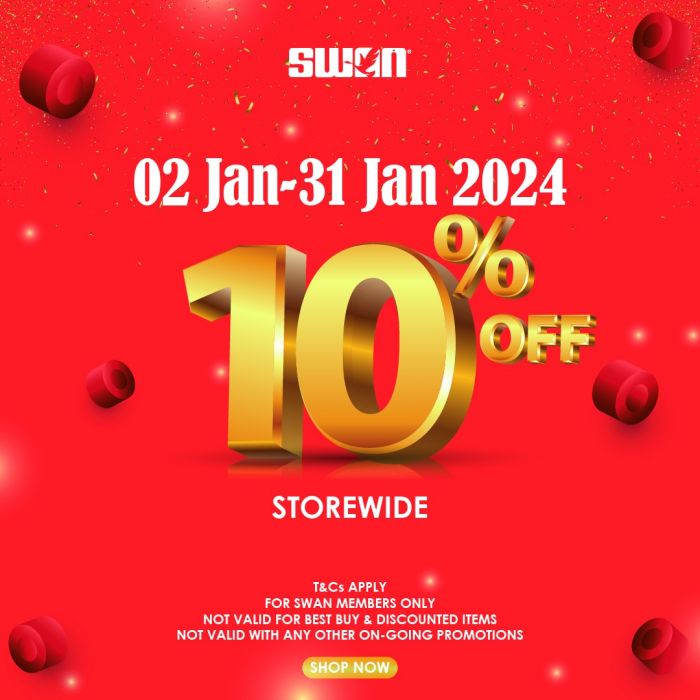 Swan 10% OFF Promotion (2 Jan 2024 - 31 Jan 2024) Swan 10% OFF Promotion (2 Jan 2024 - 31 Jan 2024)