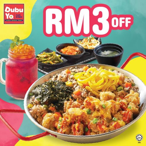 DubuYo RM3 OFF Promotion when purchase Mala Bokkeumbap Set and one (1) Fruity Cooler (until 3 Mar 2024) DubuYo RM3 OFF Promotion when purchase Mala Bokkeumbap Set and one (1) Fruity Cooler (until 3 Mar 2024)
