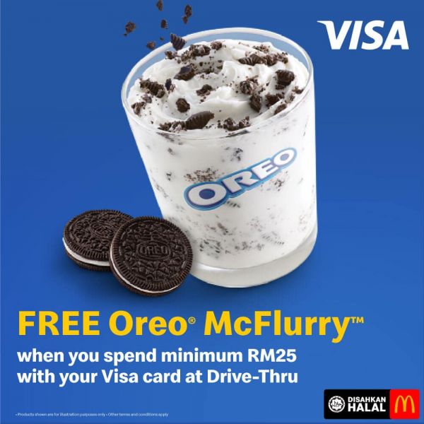 McDonald's FREE OREO McFlurry with Visa Card at Drive-Thru McDonald's FREE OREO McFlurry with Visa Card at Drive-Thru